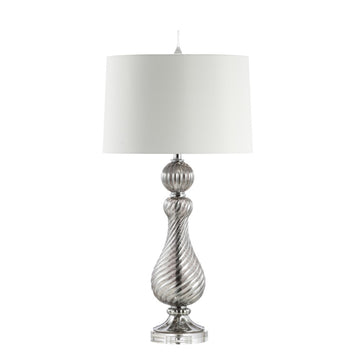 Murano 32" Swirled Crystal/Glass LED Table Lamp - JONATHAN Y